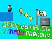 Hra Obby proti Bacon Rainbow Parkour online