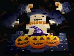 Hra 3D halloweenske puzzle online Hra 3D halloweenske puzzle online