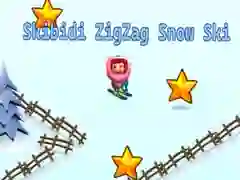 Hra Skibidi ZigZag Snehové Lyžovanie online