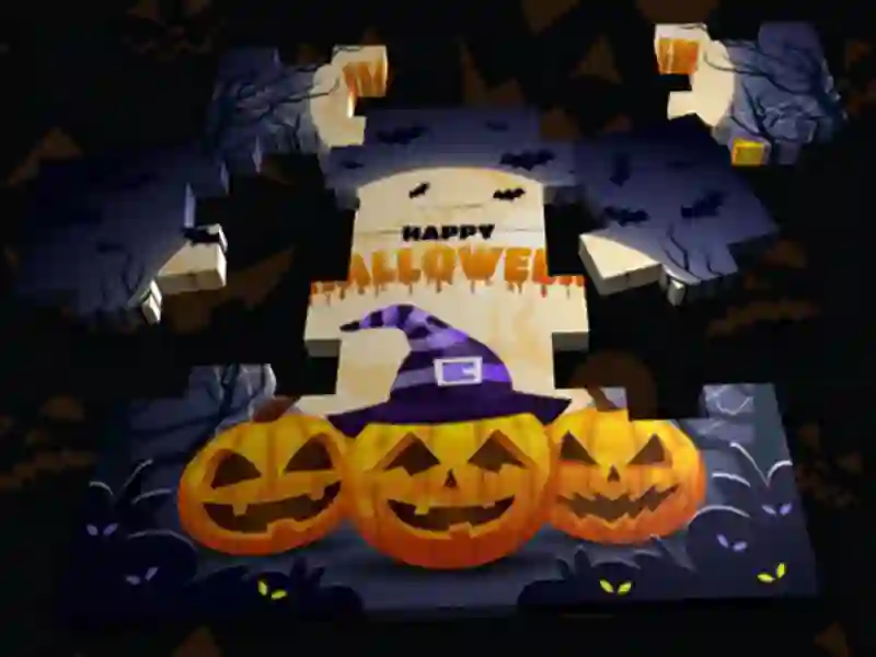 Hra 3D halloweenske puzzle online Hra 3D halloweenske puzzle online