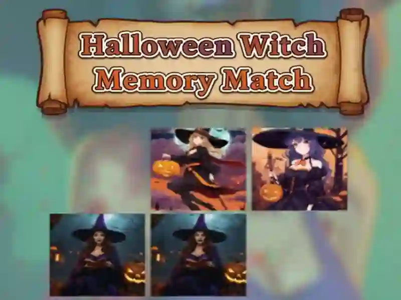Hra Halloween čarodejnica: Pamäťová zápas online