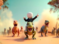 Hra Stickman: Dinozaurová aréna online