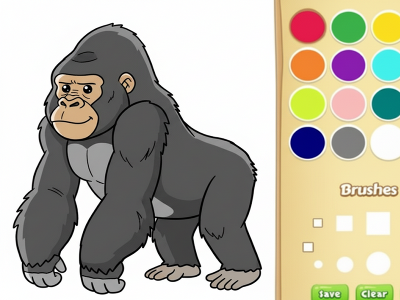 Hra Vyfarbenie knihy pre deti: Gorilla online